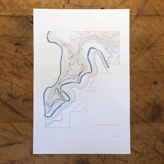 Smith Rock State Park Topographic Map Letterpress Print by Green Bird Press