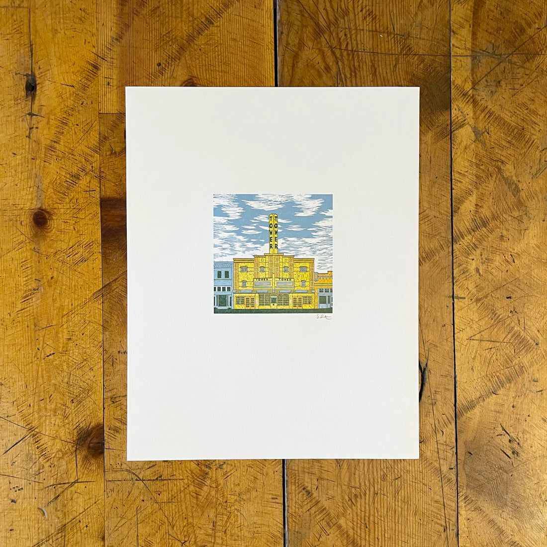 Tower Theatre Letterpress Print by Green Bird Press