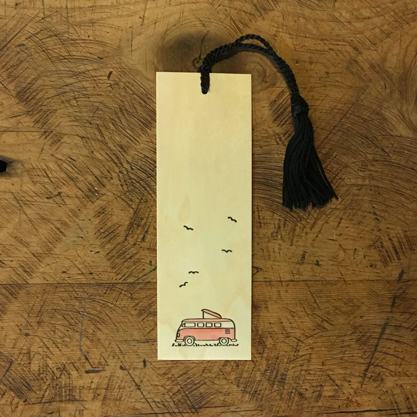 Minimal Adventure Letterpress and Watercolor Bookmark by Green Bird Press